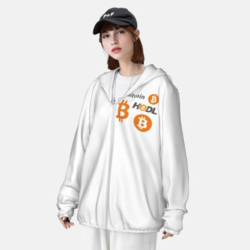 Bitcoin Logo HODL BTC Crypto Cryptocurrency Unisex Sun Protection Hoodie - Image 6