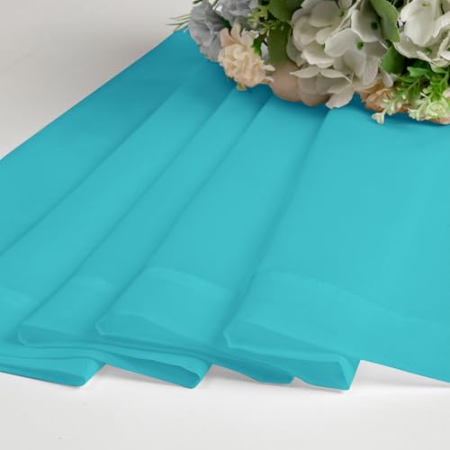 Image of OVZME Turquoise Sheer Curtains 78 Inches Long 2 Panels - Soft Light Filtering Window Sheer Panels for Living Room /Bedroom, Top Dual Rod Pocket, 1 Pair, Each 42Wx78L Inches