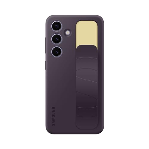 Image of Samsung Galaxy S24 Standing Grip Phone Case, Protective Silicone Cover with Hand Strap, Kickstand, Durable Design, Soft Touch, US Version, EF-GS921CEEGUS, Dark Violet