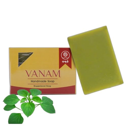 VANAM Handmade Herbal Kuppaimeni Cold Pressed Bath Soap_(Pack of 8) Blended with Pure Acalypha Indica (Copper Leaf) and Coconut Oil | for Skin Moisturizing–Controls Skin Itching,Oiliness&Allergies