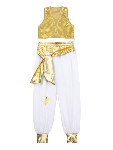 Disfraz árabe completo para niños con chaleco y pantalón miniatura 3