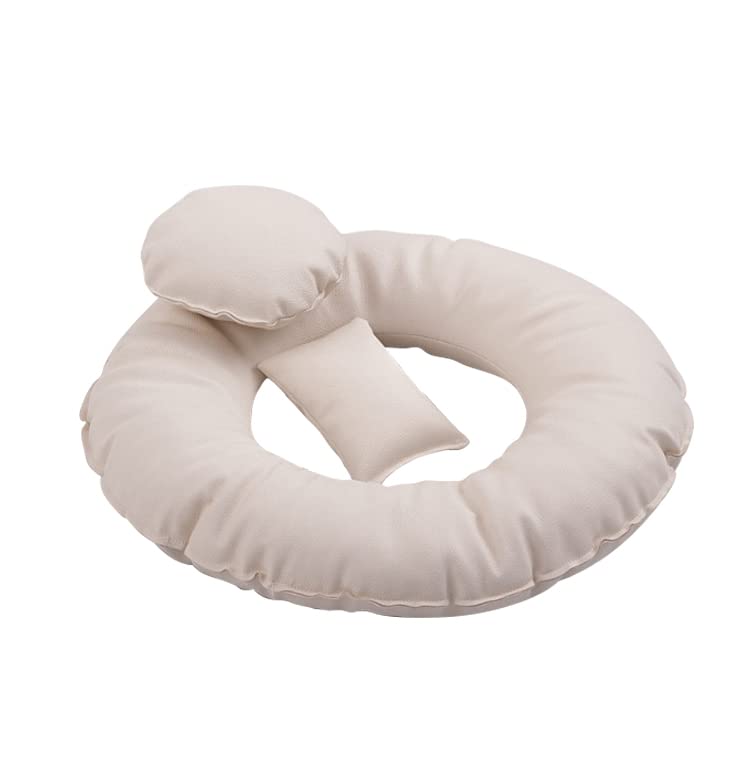 Coussin Photo Bébé Forme Lune - Accessoire Photographie Nouveau-né 0-6 Mois - Kit étoiles Inclus