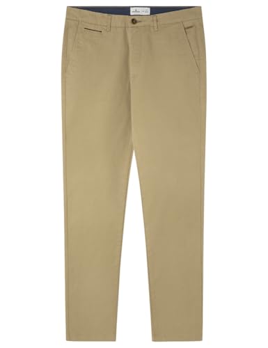 Springfield Basic MICROPRINT Slim Chino Pantalones, Beige, 44 para Hombre