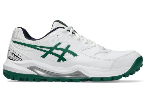 ASICS Unisex Gel-Lethal Field 2 White/Jasper Green Cricket Shoes - 9 UK Men/ 8 UK Women (1113A046.103)