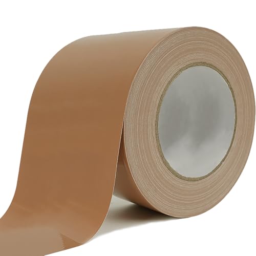 Rusoz Gaffa Tape Waterproof 75mm x 20m Brown Duct Tape Heavy Duty Adhesive Cloth Repair Tape Indoor and Outdoor Use Gaffer Tape for Sealing, Bundling, Securing and Labelling