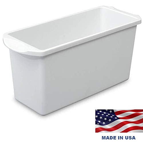 Tribello Ice Cube Bin Freezer Ice Bucket - White Plastic Breastmilk Storage Container