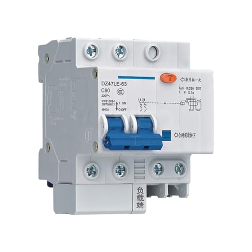 Disjoncteur différentiel DZ47LE-63 haute durabilité bipolaire C60 50 mA