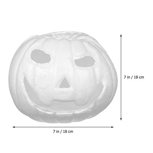 Healifty 3 peças de abóbora de espuma de artesanato branca Jack-O-Lantern modelagem, isopor, abóbora