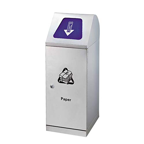 jiji Trash can Stainless Steel in/Outdoor Dustbins 3 Classification Trash Can Shopping Mall Combination Elevator Waste Recycling Compost Bins Garbage Bin (Color : Blue)