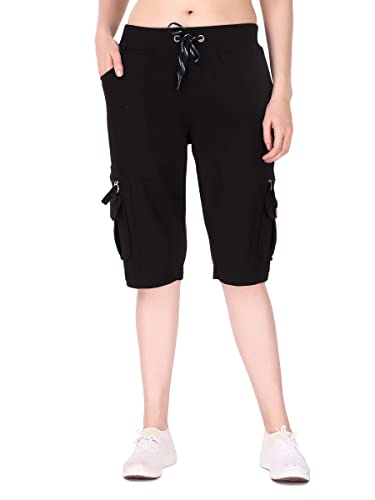 Image of UZARUS Womens Cargo Capri Shorts with 9 Pockets