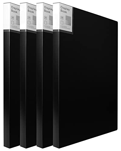 Art Portfolio 4 Packs Portfolio Folder with Plastic Sleeves Presentation Book with Sheet Protectors 11x17 30 Pockets 60 Pages Capacity