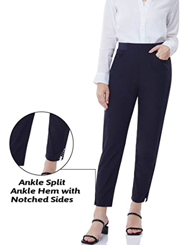 Kojooin Dress Pants Women Golf Yoga Work Trousers High Waisted/Middle Waisted Slacks For Business Casual A-Navy Blue #TOP4