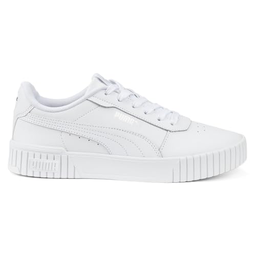 PUMA PUMA Women's CARINA 2.0 WIDE Sneaker, Puma White-Puma White-Puma Silver, 10