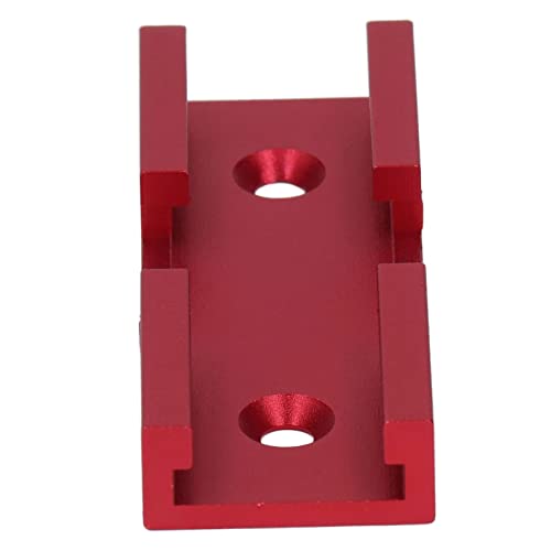 Spacnana T Track Intersection Kit for Woodworking Double Cut Jig Universal T Tracks with Predrilled Mounting Holes, 80mm Length, Red - Image 2