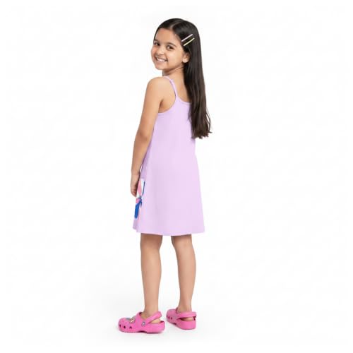 Image of YouGotPlanB Girls 100% Cotton A-Line Printed Dress | Above Knee Length Summer Frock | Soft & Breathable Casual Wear for Girls (Ages 3-14 Years)