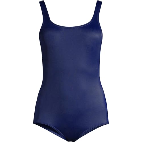 Lands' End Women's Tummy Control Chlorine Resistant Scoop Neck Soft Cup Tugless Sporty One Piece Swimsuit3