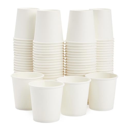 PLATANUS Vasos de Papel Blancos 200ml (7oz)   Ø 70mm, Calidad 280g/m² para Bebidas Calientes y Frías   Desechables, Aptos para Máquinas Expendedoras (200ml, 7oz)