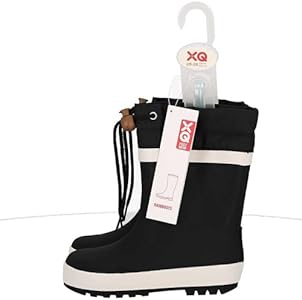 XQ - Regenlaarzen Kinderen - Fleece voering - Zwart