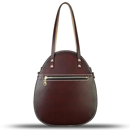 Genuine Leather Handbag Purse for Women Retro Top Handle Bags Satchel Handmade Vintage Crossbody Shoulder Bag3