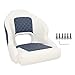 Sonew Yacht Captain Seat, Memory Foam with Backrest PVC Leather Boat Seat for Pontoon Ship, Impact &, Ergonomic Design, High Density Sponge, Two Tone Finish, Matching Mounting