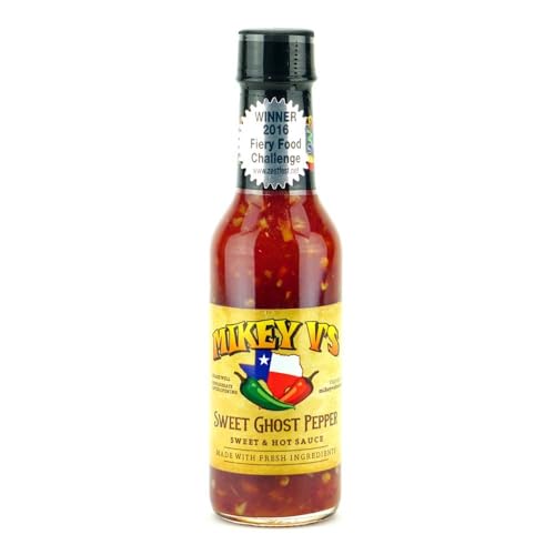 Mikey V's Sweet Ghost Pepper Chili Sauce, Gourmet & Spicy Hot Sauce - Bold Ghost Pepper Heat with Sweet Flavor, Chili Sauce for Wings, Tacos, BBQ, Stir Fry, Marinades & Dipping