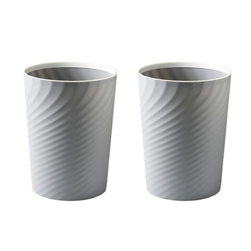 jiyaohui - Cesta para basura (2 piezas, cocina, oficina, dormitorios de plástico (gris)