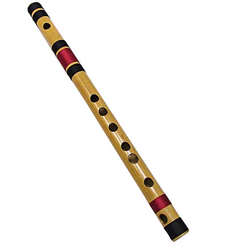 Image of Zaza Percussion- Professional Polished Bamboo Bansuri Flute - (Indian Flute) With Carry Bag (14.5'' F-Middle)