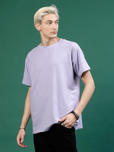 Image of Rigo Back Printed Half Sleeves Round Neck Oversized T-Shirt for Men | Drop Shoulder T-Shirt for Men | Loose Baggy Fit T-Shirt for Men