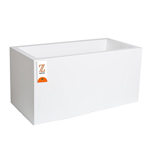 Zanvic bloembak, wit, 100 x 40 cm