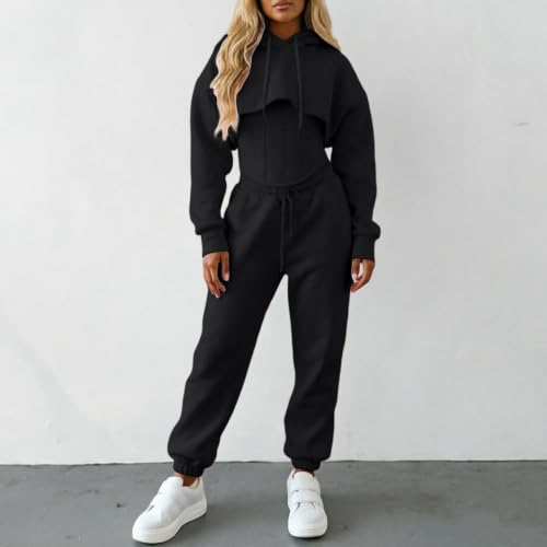 Prenda de punto para invierno de 3 piezas informal con capucha y pantalón 2