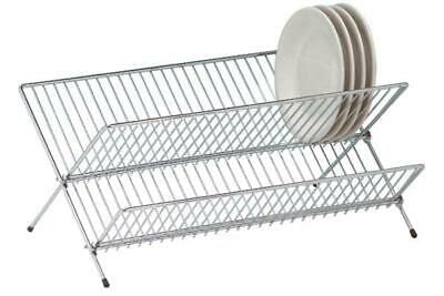 Vision4ever 1x Chrome Small Folding Dish Drainer Holder Foldable Rack Utensil Kitchen