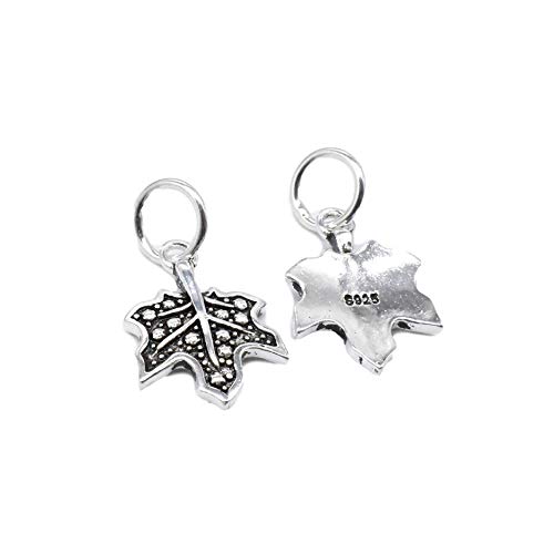 Pendentif feuille d'érable argent sterling 925 lot de 5 intercalaires pour fabrication bijoux DIY artisanat