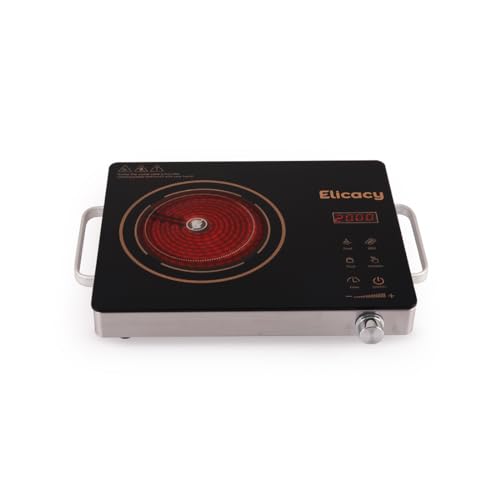 Image of Premium 2000 W Touch Panel Infrared Induction Cooktop 1 Year Warranty (Use With All Utensils) - Radiant (Black)