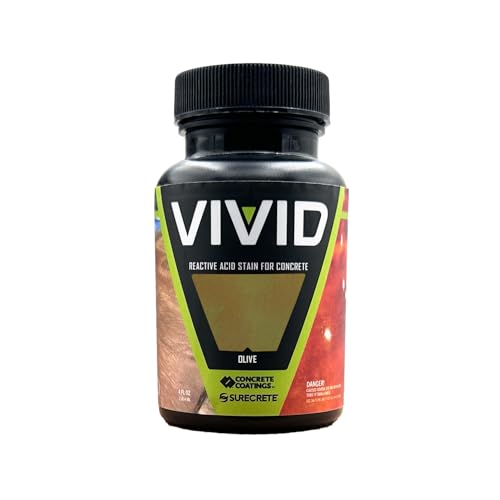 CC Concrete Coatings Vivid Acid Stain for Concrete | Olive | 4 oz Tester