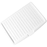 18 Inch Large Plastic Dish Drainer Board – Water Drain Tray with Side Drop Slope Diversion, Non-Slip Base & Removable Filter for Bowls/Cups/Kitchenware (White)