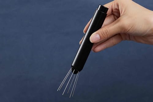 Image of Retractable Espresso WDT Tool - Magnetic Coffee Distribution Tool with 6x 0.5mm Needles Safety Retraction & Fidget Spinner Design for Home Baristas