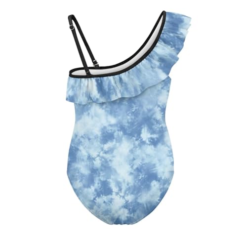 UNICEU Swimsuit for Toddler Girl One Piece Thin Straps Bathing Suit One-Shoulder Ruffle Quick Dry Swimwear for Vacation2