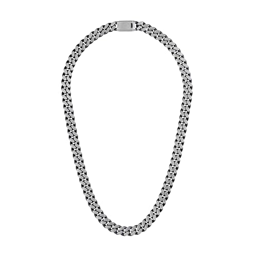 Bulova Men's Jewelry Classic Dual Surface Blue IP and Brushed Stainless Steel Curb Chain Neclace and Bracelet Set Style: BVS1000-SLSTNA2