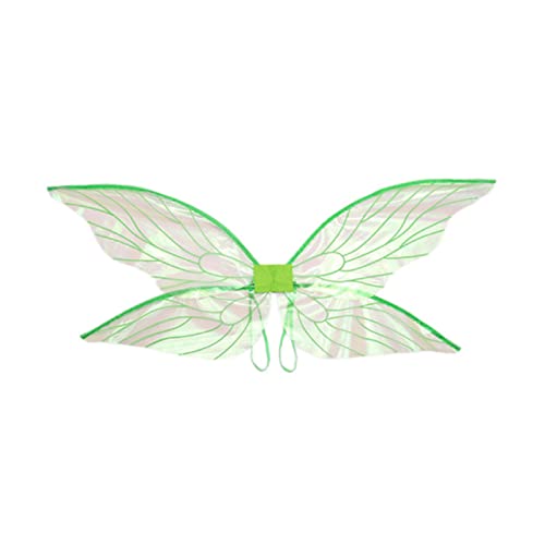 Watreketal Fée Ange Papillon Ailes Costume Noël Halloween Cosplay Photographie Accessoires Cigale Boucles d'oreilles Collier Ailes Cigale Enfant Adultes Cigale Papier Cigale, Vert, taille unique