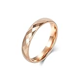 Epinki Anillo Tungsteno para Hombre 4mm, Rombo Oro Rosa Anillo Aniversario Matrimonio Boda Compromiso Joyería Fiesta Tamaño 20