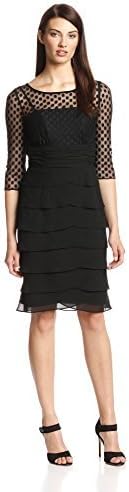Jessica Howard Women's Three-Quarter-Sleeve Illusion Ruched-Waist Dress