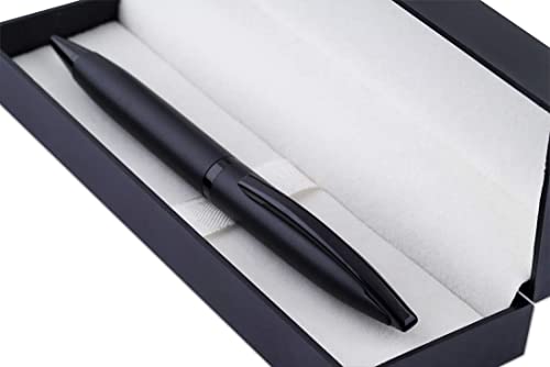 Image of amazon basics Elegant Ballpoint Pen with Classy Stainless Steel Body (Vintage Black, Blue Ink)