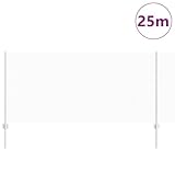 Wetterfester Zaun aus Stahl, 1 x 25 m, silber, ideal fuer Garteneinzaeunung und Terrasse