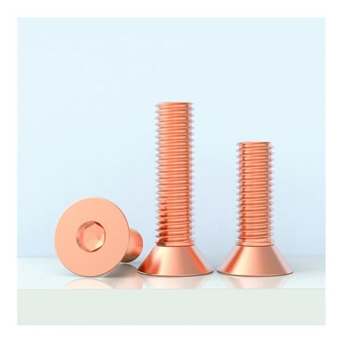 RNUMLIGH M3 M4 M5 M6 M8 T2 銅フラットヘッドスクリューボルト 六角ソケット 長さ4mm-50mm 模型飛行機 車 DIY用 (M4x30 10個)