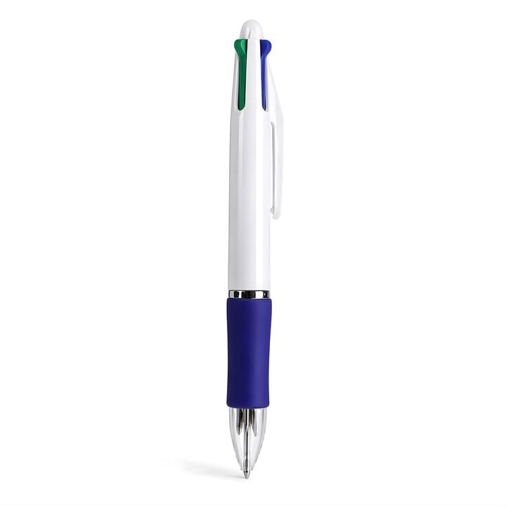 Lotus 4 Colour Click Pen, Retractable Ballpoint Pen with Soft Rubber Grip Plastic Multi Colour Pen for School & Office (4)