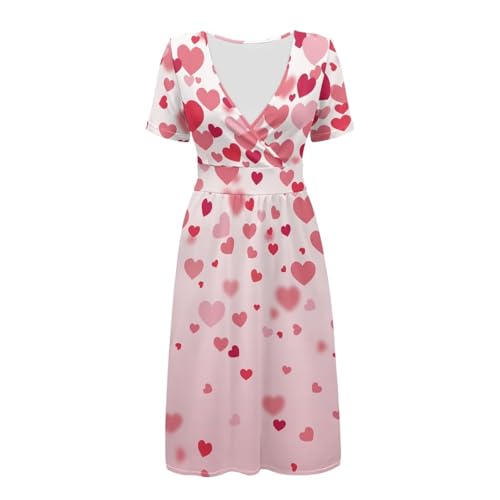 Image of Women's Summer Formal Dresses Short Sleeve Wrap V Neck Dresses Bridesmaid Wedding Guest Dress with Pockets