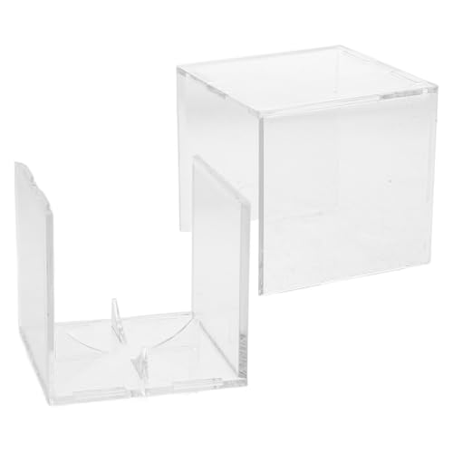Homoyoyo Présentoir Multi-Sport en Acrylique Transparent 8X8X8 CM pour Balles de Baseball et Tennis Boîte d'Exposition Cube Usage Collection et Affichage