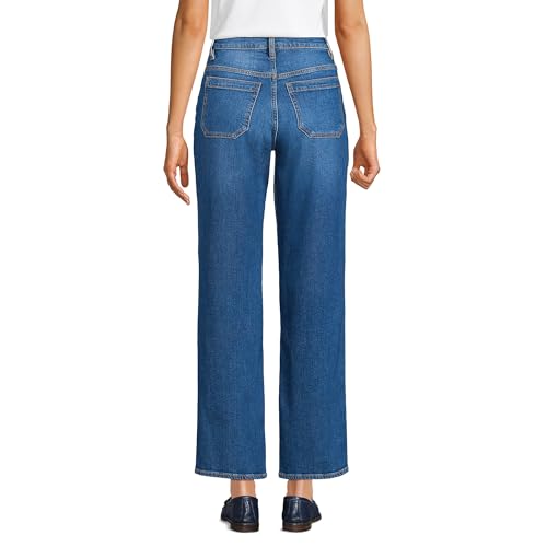 Lands' End Women's Denim High Rise Utility Cargo Ankle Jeans2