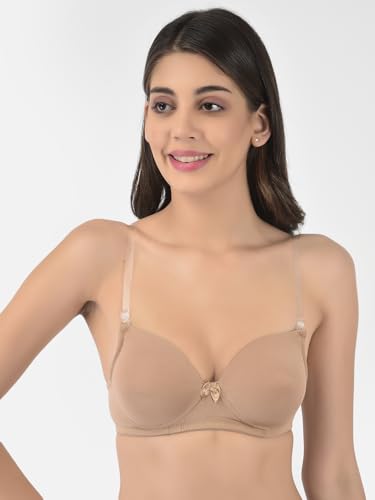 Image of Softline Women's Cotton-Rich Wire-Free Padded Bra | Full Coverage, Seamless & Breathable for Everyday Comfort | Soft Fabric with Supportive Fit for All-Day Wear
