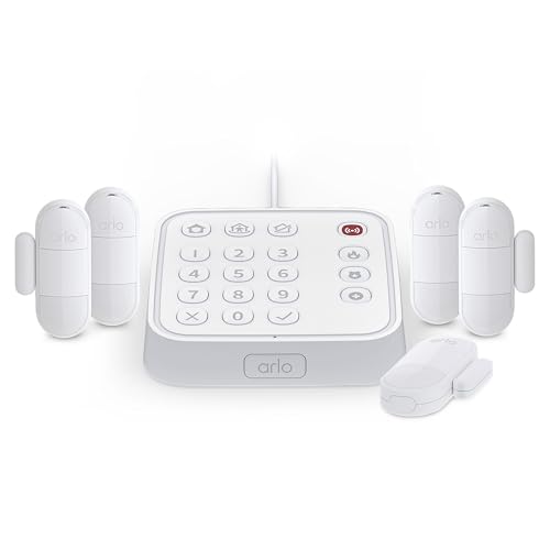 Arlo Home Security System - Alarm System with Wired Keypad Sensor Hub, 5 8-in-1 Sensors & Yard Sign...
